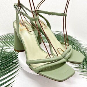 Sam Edelman Kia Women's Green Strappy Ankle Strap Heeled Sandals Size 6.5M NWOB